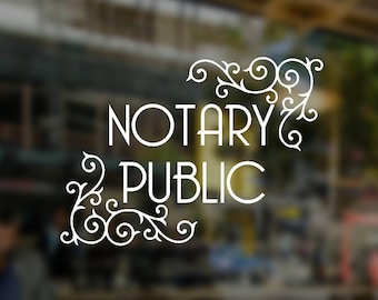 notary public decal, notary public sign, storefront decal office door, business decals, business stickers