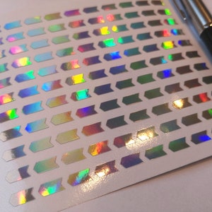 100 3/8&#39;&#39; holographic arrow stickers, holographic arrow labels planner supplies, rainbow arrows, iridescent arrow tiny planner stickers