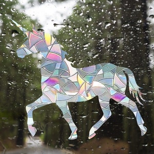 Unicorn suncatcher for windows, unicorn rainbow maker decal, rainbow maker sticker, rainbow window cling, rainbow window prism suncatcher