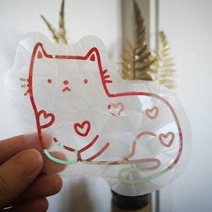 Suncatcher for windows, cute cat rainbow maker decal, rainbow maker sticker, rainbow window cling iridescent rainbow window prism suncatcher
