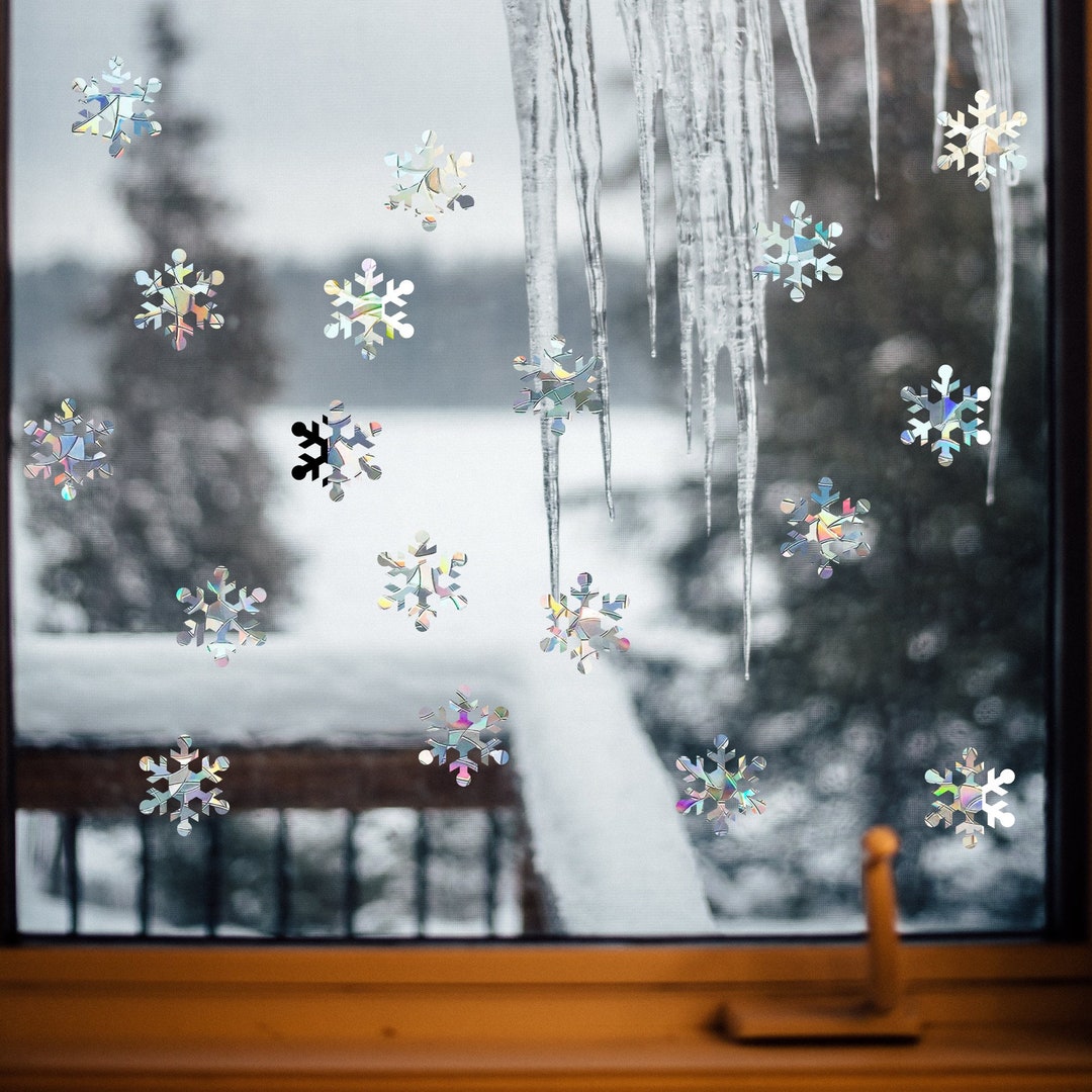 Snowflakes Suncatcher for Windows Rainbow Maker Decal Etsy