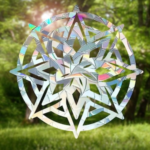 Mandala Stern Sonnenfänger für Fenster, Mandala Regenbogen Hersteller Aufkleber, Regenbogen Maker Sticker, Regenbogen Fenster Klammer, Regenbogen Fenster Suncatcher