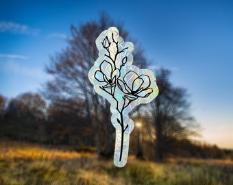 Sonnenfänger-Aufkleber für Fenster, Magnolien-Regenbogen-Maker-Aufkleber, Regenbogen-Maker-Aufkleber, Regenbogen-Fensteraufkleber, Regenbogen-Fenster-Sonnenfänger