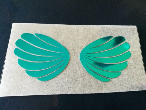 Mermaid Shells Iron On Decal: Glitter Heat Transfer Applique