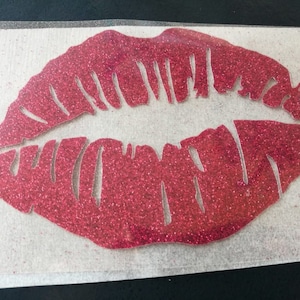 lips iron on decal, kiss heat transfer patch, lips shirt iron on appliques, hologram appliques, glitter lips patch