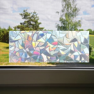 autocollant suncatcher pour fenêtres, film d’attrape-soleil de fenêtre, autocollant de fabricant d’arc-en-ciel, accroche de fenêtre arc-en-ciel, prisme de fenêtre arc-en-ciel, suncatcher