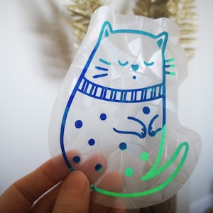 Suncatcher for windows, cute cat rainbow maker decal, rainbow maker sticker, rainbow window cling iridescent rainbow window prism suncatcher