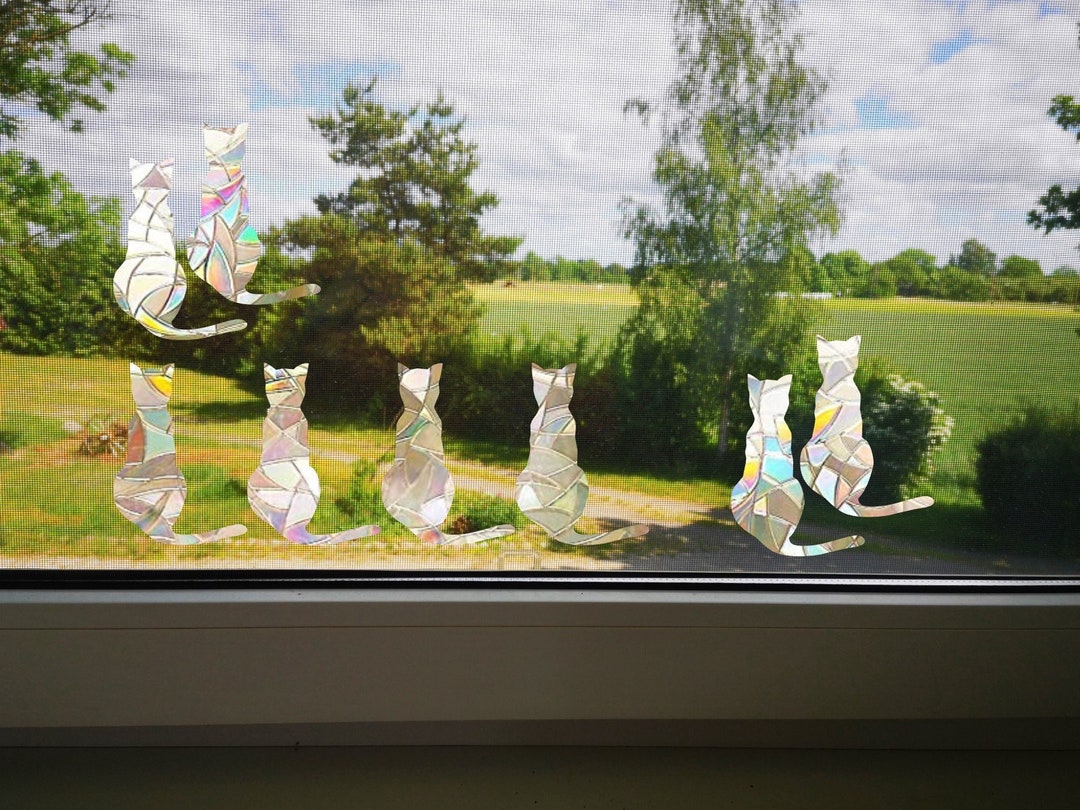 Cat Suncatcher Window Decal: Rainbow Maker Sticker, Set of 8 - Etsy