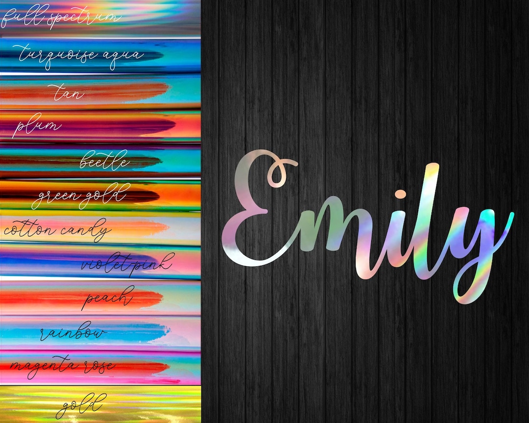 Holographic Name Sticker, Holographic Custom Name Decal, Laptop Sticker