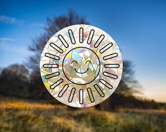 Happy Sun Suncatcher: Rainbow Window Prism Decal