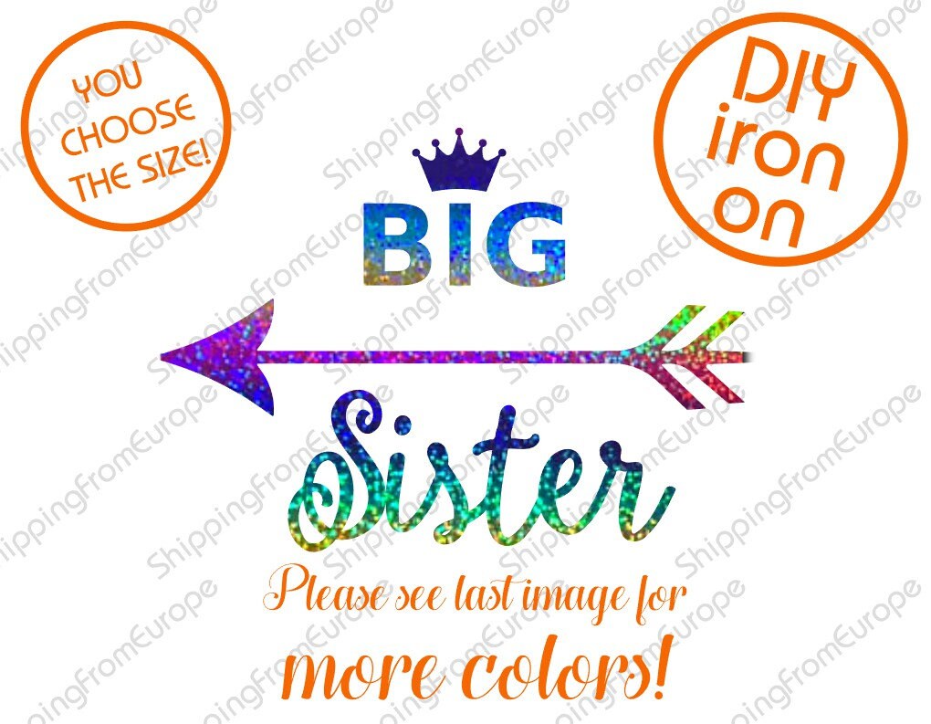 Big sister iron on decal big sister shirt heat transfer | Etsy