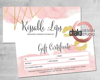 Printable Gift Certificate LipSense SeneGence Gift Card