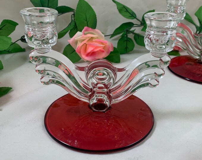 Stunning, Vintage c. 1950s, Tiffinfranciscan, Double Candle Holder