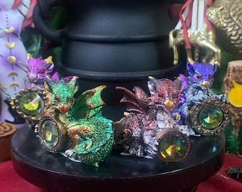 Delightful, Small Baby Dragons w/Gems, Polyresin, Various Colors and Poses, Choose One! Perfect for Altar/Sacred Space/Home Decor, Excellent