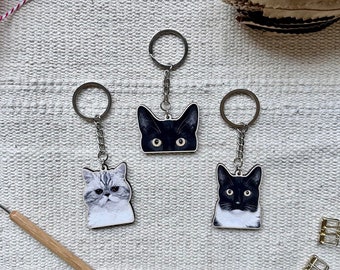 Cat Lovers, Wooden Keychain