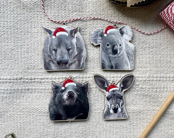 Australian Native Mamma Wooden Christmas Ornaments, Christmas Tree Decorations, Christmas gift tags