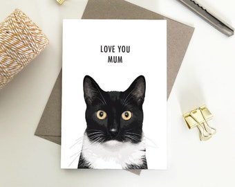 Love you Mum, Cat, Love Eco Friendly Recycled Paper Cards