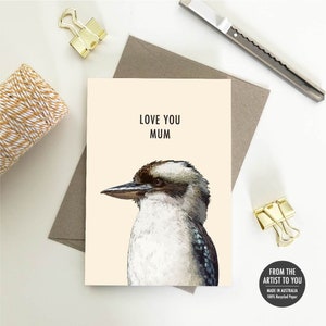 Je t'aime maman, animaux d'Australie, carte de fête des mères, cartes de maman
