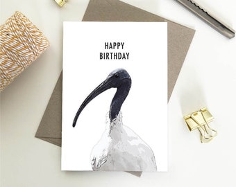 Australian ibis, Bin Chicken, Happy Birthday, Thank You, I Love You So much, Greeting Card