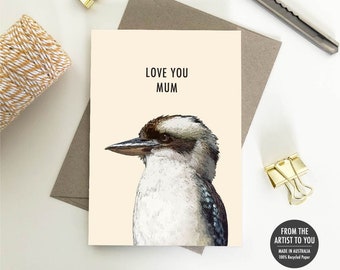 Love you Mum, Australian Animals, Mother's Day Card, Mum Cards