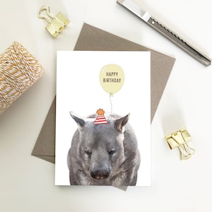 Wombat, Happy Birthday Eco Friendly Gerecycled Papierkaarten