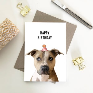 Staffy, Happy Birthday Eco Friendly Gerecycled Papierkaarten
