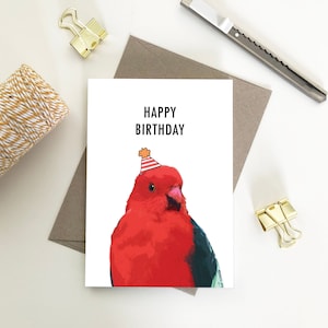 Australische King Parrot, Happy Birthday Eco Friendly Gerecycled Papierkaarten
