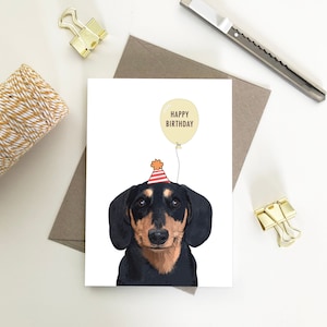 Teckel Zwart & Bruin, Happy Birthday Eco Friendly Gerecycled Papierkaarten
