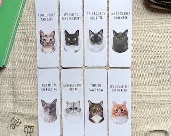 Cat Lover Bookmarks With Words, Eco Friendly Recycled Paper For Book Lover