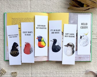 Bookmark, Australian Birds, Eco Friendly Recycled Paper For Book Lover