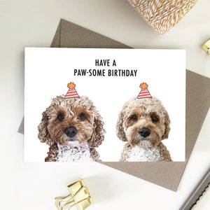 Cavoodle, hebben een paw-some verjaardag eco vriendelijke gerecyclede papieren kaarten