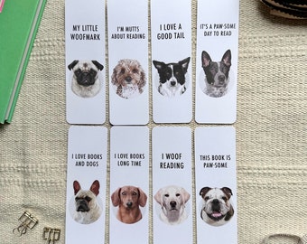 Dog Lover Bookmarks With Words, Eco Friendly Recycled Paper For Book Lover
