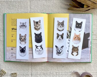 Bokmärke, kattälskarbokmärken, miljövänligt återvunnet papper för bokälskare