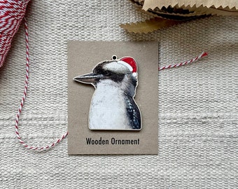 Kookaburra Australian Animals Wooden Christmas Ornaments, Christmas Tree Decorations, Christmas gift tags