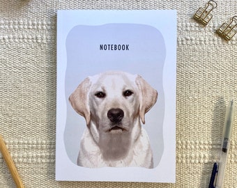 Labrador Retriever Notebook, A5 Blank 100% Recycled Paper Notebook, Dog Lover