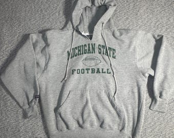 Jansport Michigan State Football Hoodie Mens Medium Gray Vintage MSU Spartans
