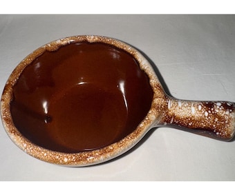 Vintage Hull Brown Drip Ovenproof Pottery Bowl Made In USA Oven Proof Brown