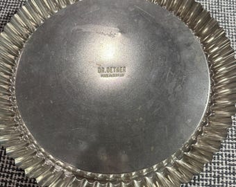 Forma canelada para quiche Dr. Oetker, fabricada na Alemanha, vintage, 28 cm (11 polegadas), em metal prateado.