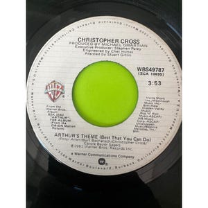 Christopher Cross Arthurs tema Bästa du kan göra 45 RPM Vinyl WBS49787