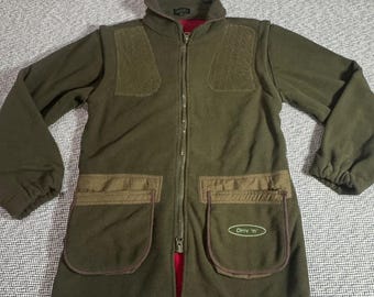 Driv 'n' Mens Olive Green Fleece Shooting Jacket Quilted Shoulder Pockets Size M