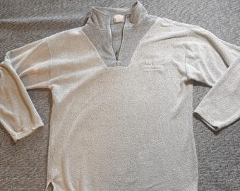 Vintage Johns Pass Florida Quarter Zip Pullover Mens XL Grey Made in USA Fleece