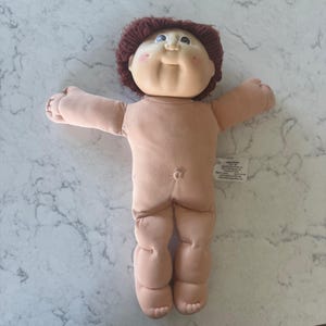 Muñeca Cabbage Patch Kids vintage de 1984, Coleco, cabello de hilo marrón, ojos marrones, firma