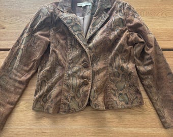 Vintage Women's Brown Snake Skin Sport Coat - Size Petite Medium