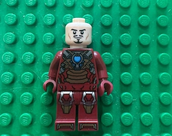 LEGO Marvel Iron Man Mark 42 Minifigur Tony Stark Dubbelsidigt Huvud 76006 76007