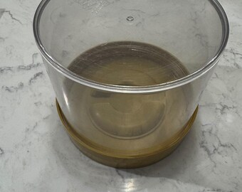 Vintage Bee Plastics Its A Honey Harvest Gold Clear Acrylic Canister L28 USA