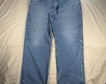 Vintage Y2K Wrangler Authentics Mens Relaxed Fit Straight Leg Jeans 38x30 Cotton