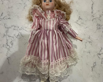 Vintage Seymour Mann Connoisseur Collection Porcelain Doll "Genuine" Pink
