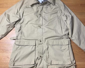 Vintage 1960s Woolrich Khaki Chore Coat Jacket Mens Medium Wool Lined Workwear