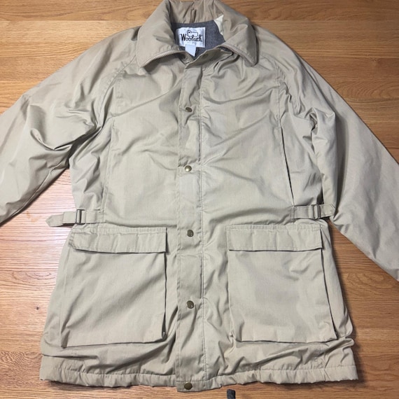 Vintage 1960s Woolrich Khaki Chore Coat Jacket Mens Medium Wool