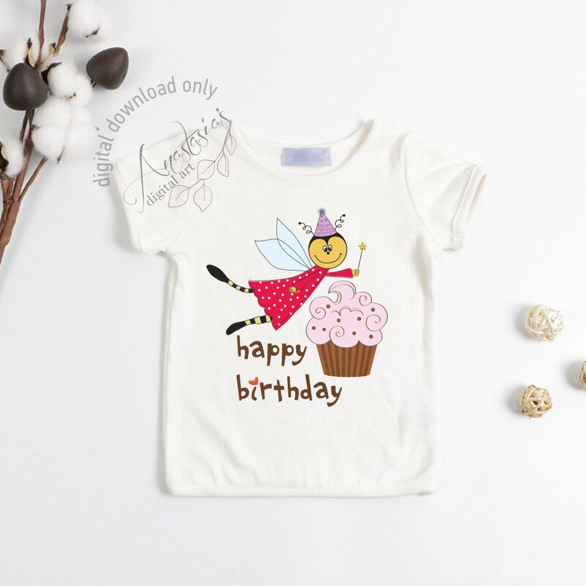 Fairy shirt for girls birthday illustrated fairy tshirt Etsy